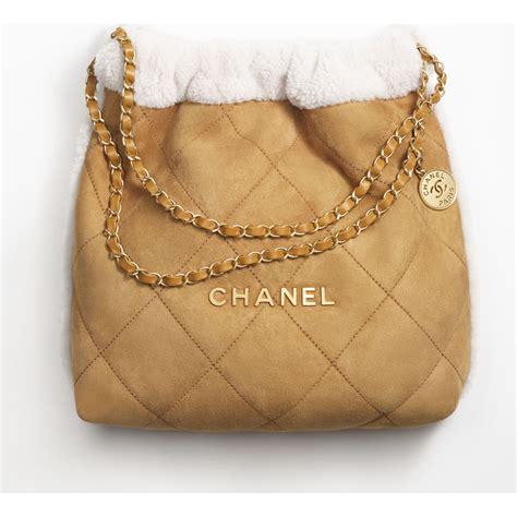 12065013 chanel bag|Large shopping bag, Shearling lambskin, lambskin &gold.